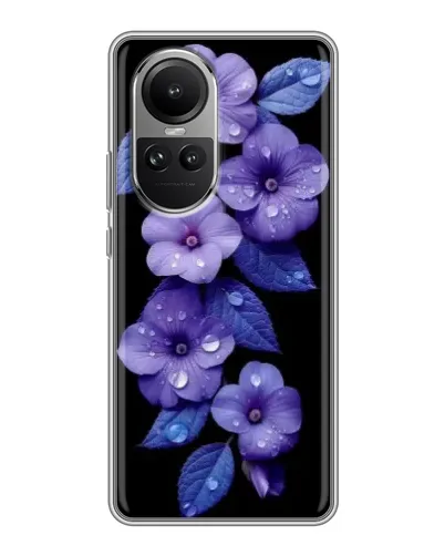 Чохол для OPPO Reno 10 з картинкою «Фіолетові квіти з росою» Чохол для OPPO Reno 10 з картинкою «Фіолетові квіти з росою»