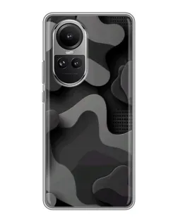 Чохол для OPPO Reno 10 з картинкою «Темний абстрактний камуфляж»