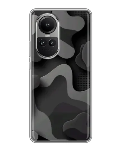 Чохол для OPPO Reno 10 з картинкою «Темний абстрактний камуфляж»