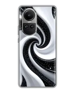 Чохол для OPPO Reno 10 з картинкою «Чорно-біла спіраль»