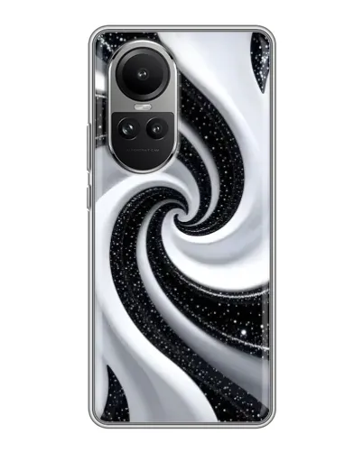 Чохол для OPPO Reno 10 з картинкою «Чорно-біла спіраль»