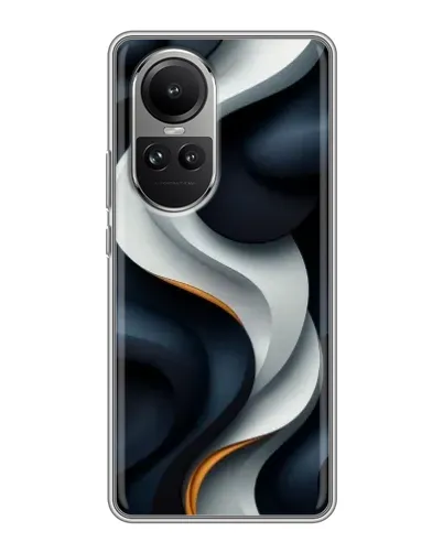 Чохол для OPPO Reno 10 з картинкою «Об'ємні чорно-білі стрічки»