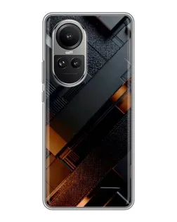 Чохол для OPPO Reno 10 з картинкою «Чорні геометричні блоки»