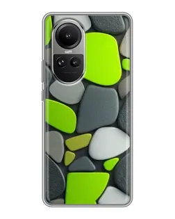 Чохол для OPPO Reno 10 з картинкою «Яскрава неонова галька»
