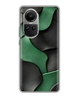 Чохол для OPPO Reno 10 з картинкою «Зелені шкіряні хвилі»