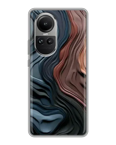Чохол для OPPO Reno 10 з картинкою «Кольорові хвилі каньйону»