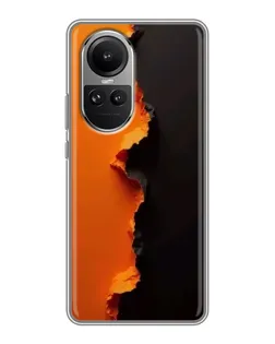 Чохол для OPPO Reno 10 з картинкою «Помаранчевий розлом»