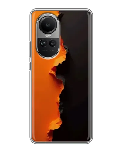 Чохол для OPPO Reno 10 з картинкою «Помаранчевий розлом»