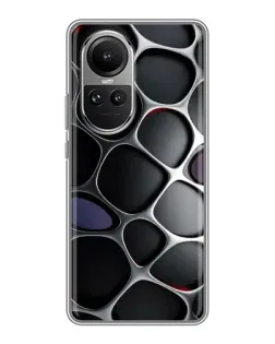 Чохол для OPPO Reno 10 з картинкою «Об'ємна темна решітка»