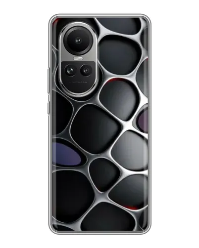 Чохол для OPPO Reno 10 з картинкою «Об'ємна темна решітка»