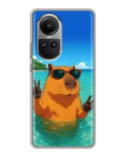Чохол для OPPO Reno 10 з картинкою «Морська капібара»