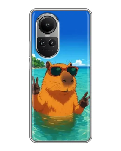 Чехол для OPPO Reno 10 с картинкой «Морская капибара» Чехол для OPPO Reno 10 с картинкой «Морская капибара»