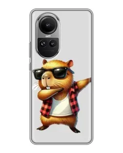 Чохол для OPPO Reno 10 з картинкою «Капібара репер даб»