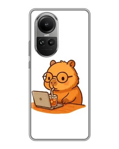Чехол для OPPO Reno 10 с картинкой «Капибара с ноутбуком» Чехол для OPPO Reno 10 с картинкой «Капибара с ноутбуком»