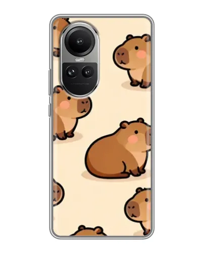 Чехол для OPPO Reno 10 с картинкой «Паттерн милых капибар» Чехол для OPPO Reno 10 с картинкой «Паттерн милых капибар»
