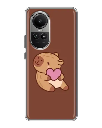 Чехол для OPPO Reno 10 с картинкой «Капибара с сердцем» Чехол для OPPO Reno 10 с картинкой «Капибара с сердцем»