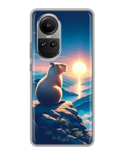 Чехол для OPPO Reno 10 с картинкой «Закат солнца с капибарой» Чехол для OPPO Reno 10 с картинкой «Закат солнца с капибарой»