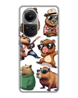 Чохол для OPPO Reno 10 з картинкою «Круті капібари музиканти»