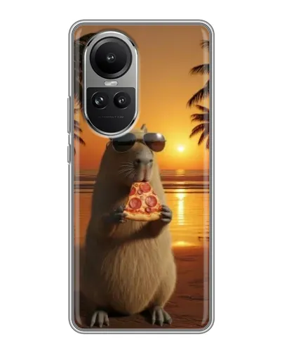 Чехол для OPPO Reno 10 с картинкой «Капибара с пиццей» Чехол для OPPO Reno 10 с картинкой «Капибара с пиццей»