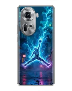 Чехол для OPPO Reno 11 5G с картинкой «Jordan Gold Jumpman» Чехол для OPPO Reno 11 5G с картинкой «Jordan Gold Jumpman»