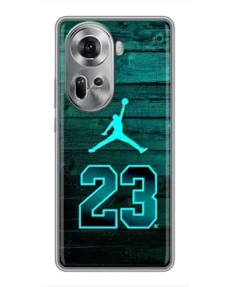 Чехол для OPPO Reno 11 5G с картинкой «Jordan Cyan 23»