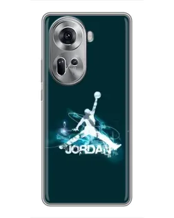 Чехол для OPPO Reno 11 5G с картинкой «Jordan Blue Fire»