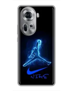 Чехол для OPPO Reno 11 5G с картинкой «Jordan Neon Blue»