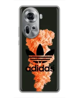 Чехол для OPPO Reno 11 5G с картинкой «Оранжевый дым Adidas»