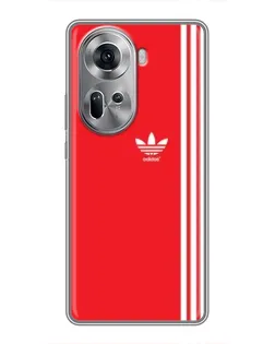 Чехол для OPPO Reno 11 5G с картинкой «Красный минимализм Adidas»