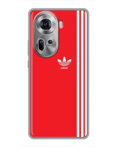 Чехол для OPPO Reno 11 5G с картинкой «Красный минимализм Adidas»