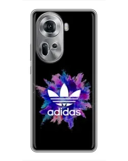 Чехол для OPPO Reno 11 5G с картинкой «Взрыв красок Adidas»