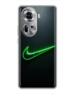 Чехол для OPPO Reno 11 5G с картинкой «Неоновый контур Nike»