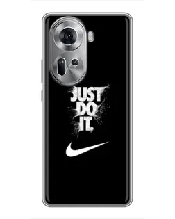 Чехол для OPPO Reno 11 5G с картинкой «Текстовый принт Nike»