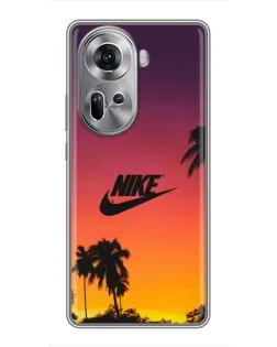 Чехол для OPPO Reno 11 5G с картинкой «Nike на закате солнца»