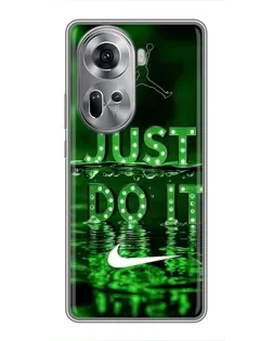 Чехол для OPPO Reno 11 5G с картинкой «Зеленый неоновый Nike»