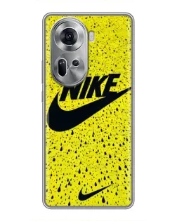 Чехол для OPPO Reno 11 5G с картинкой «Желтый текстурный Nike»