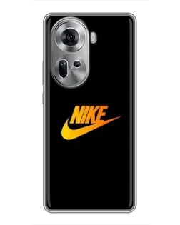 Чехол для OPPO Reno 11 5G с картинкой «Золотой логотип Nike»
