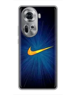 Чехол для OPPO Reno 11 5G с картинкой «Синий пульс Nike» Чехол для OPPO Reno 11 5G с картинкой «Синий пульс Nike»