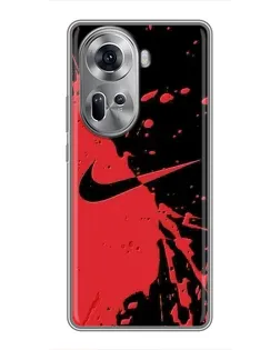 Чехол для OPPO Reno 11 5G с картинкой «Красные брызги Nike» Чехол для OPPO Reno 11 5G с картинкой «Красные брызги Nike»