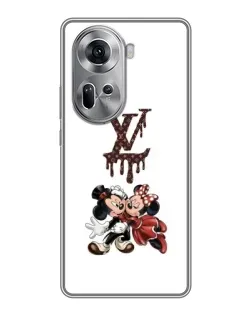 Чехол для OPPO Reno 11 5G с картинкой «LV и Микки Маус»