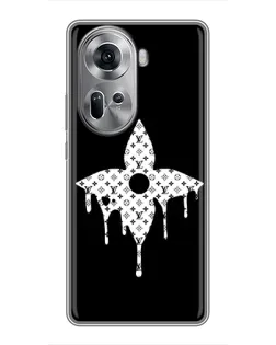 Чехол для OPPO Reno 11 5G с картинкой «Цветочная монограмма»