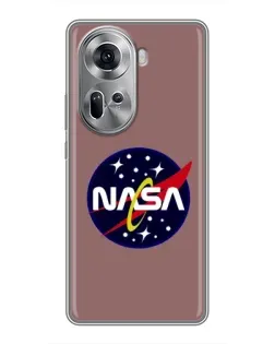 Чехол для OPPO Reno 11 5G с картинкой «NASA — ретро космос»