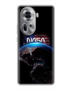 Чехол для OPPO Reno 11 5G с картинкой «Земля из космоса NASA»