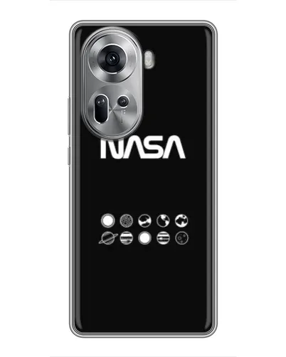 Чехол для OPPO Reno 11 5G с картинкой «NASA — технический принт»