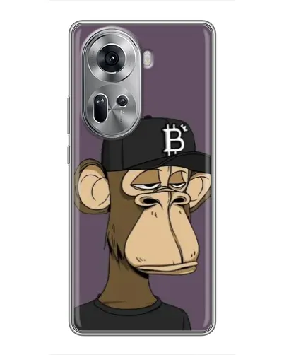 Чехол для OPPO Reno 11 5G с картинкой «Bored Ape в кепке»