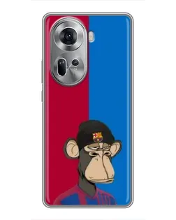 Чохол для OPPO Reno 11 5G з картинкою «Bored Ape — фанат Барси»