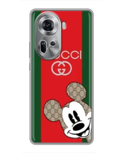Чехол для OPPO Reno 11 5G с картинкой «Gucci — полосы и Микки» Чехол для OPPO Reno 11 5G с картинкой «Gucci — полосы и Микки»