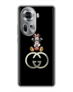 Чехол для OPPO Reno 11 5G с картинкой «Минни Маус на лого»