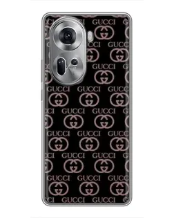 Чехол для OPPO Reno 11 5G с картинкой «Классическая монограмма Gucci»