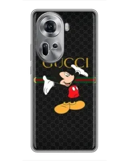 Чехол для OPPO Reno 11 5G с картинкой «Микки Маус Gucci»